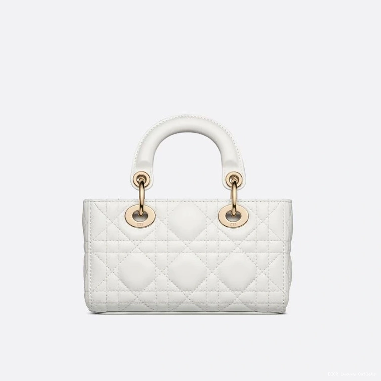 Cheap Bag D-Joy Micro White Cannage Lambskin Lady 0816 Luxury